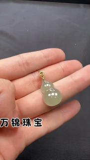 潮宏基 葫芦和田玉吊坠18k金彩金吊坠福禄颈饰送妈妈生日礼物女 预售